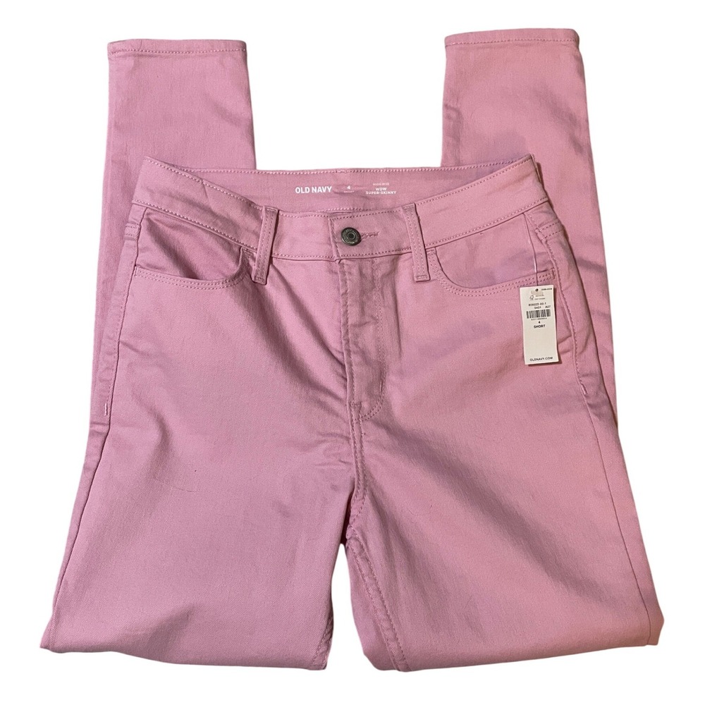 NWT Old Navy High Rise Wow Super Skinny Pink Jeans Size 4 Short